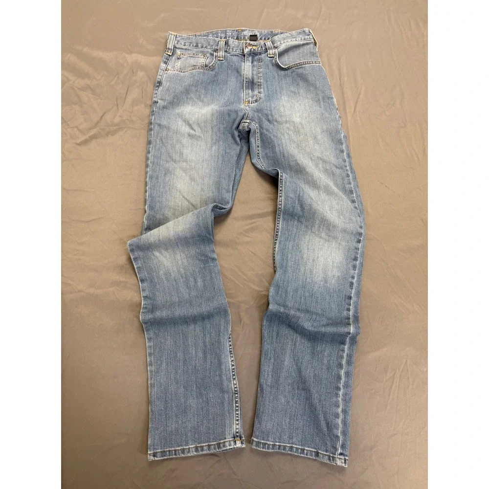 Carhartt Rugged Flex Relaxed Fit Straight Leg Jeans Mens 32x34 Light Wash Blue